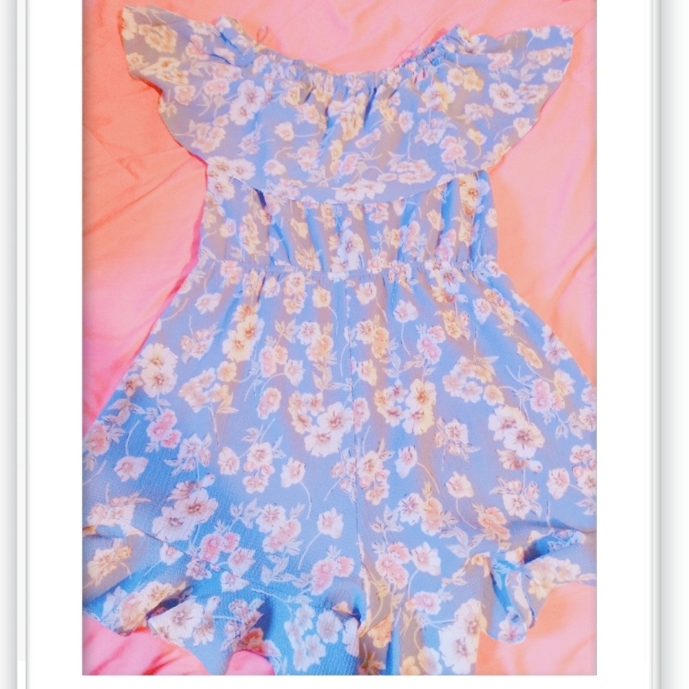 Light Blue floral romper